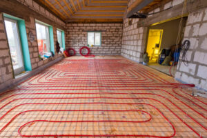 Underfloor heating in a room