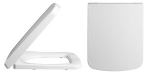 toilet seat side view and birds eye view