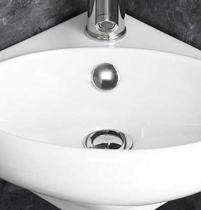 White Cesena wall sink in a bathroom