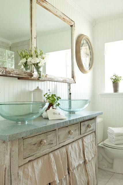 Clear Glass Shabby Chic Bathroom