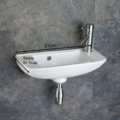 Madeira Wall Hung Narrow Bathroom Basin