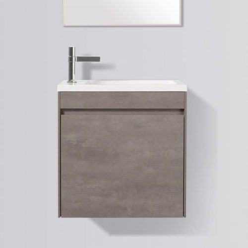 A left-hand wall hung vanity unit